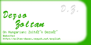 dezso zoltan business card